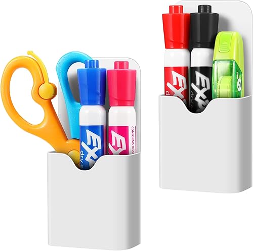 CaseBot Soporte magnético para rotulador, soporte para bolígrafo para pizarra blanca o refrigerador, organizador de almacenamiento de vasos