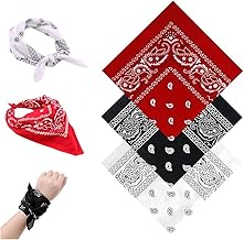 3 Stück Bandana Kopftuch Damen und Herren, Paisley Halstuch Dreickstuch Schal Pirat Cowboy Tuch Nickitücher, 54 x 54 cm