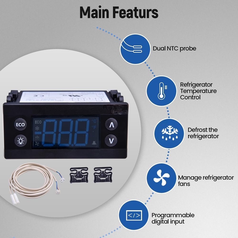 Zestaw kontrolerów temperatury Electronic Refrigation Controller z sondami z podwójnym czujnikiem 00C30-123D-03 080G3492