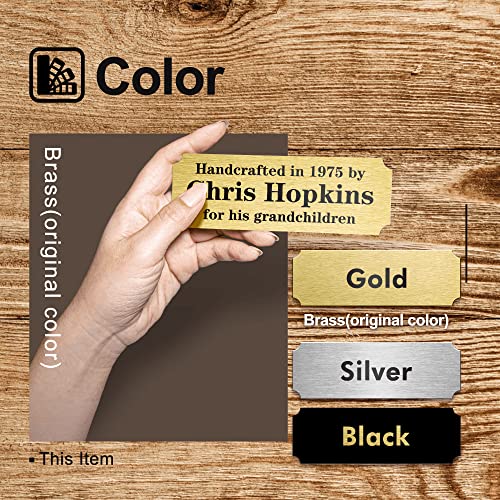 Image of Caramel Sweet Life Personalized Name Plates, Solid Brass Engraved Plaque, Trophy Plates Engraved, Custom Name Plate with Adhesive Backing or Screws, 6 inch W x 2 inch H