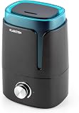 Klarstein Stavanger Humidifier - Aroma Function, Ultrasonic Evaporator, 3.5 Litres Water Tank, Only 25W Power Consumption, Evaporation Up to 300 ml/h, Easy Operation via Knobs, Black/Turquoise - 7