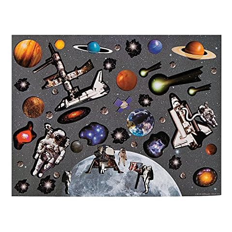 Fun Express Pegatinas Luna y Estación Espacial - 12 piezas Cover