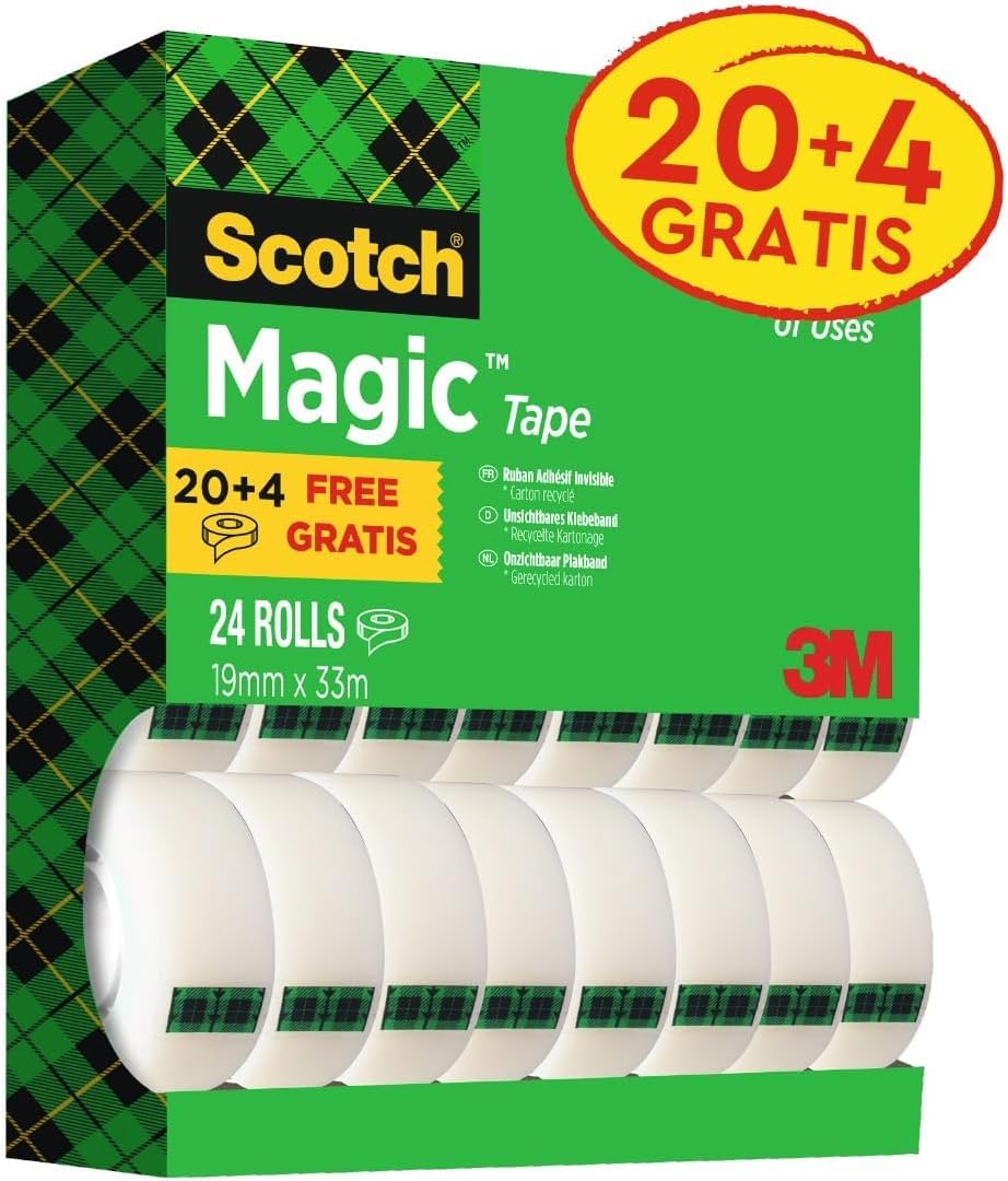 Scotch Box Lock Cinta de Embalar - 3 Rollos de 48 mm x 50 m - Cinta Adhesiva de Calidad para Cerrar Cajas, Cartones y Paquetes