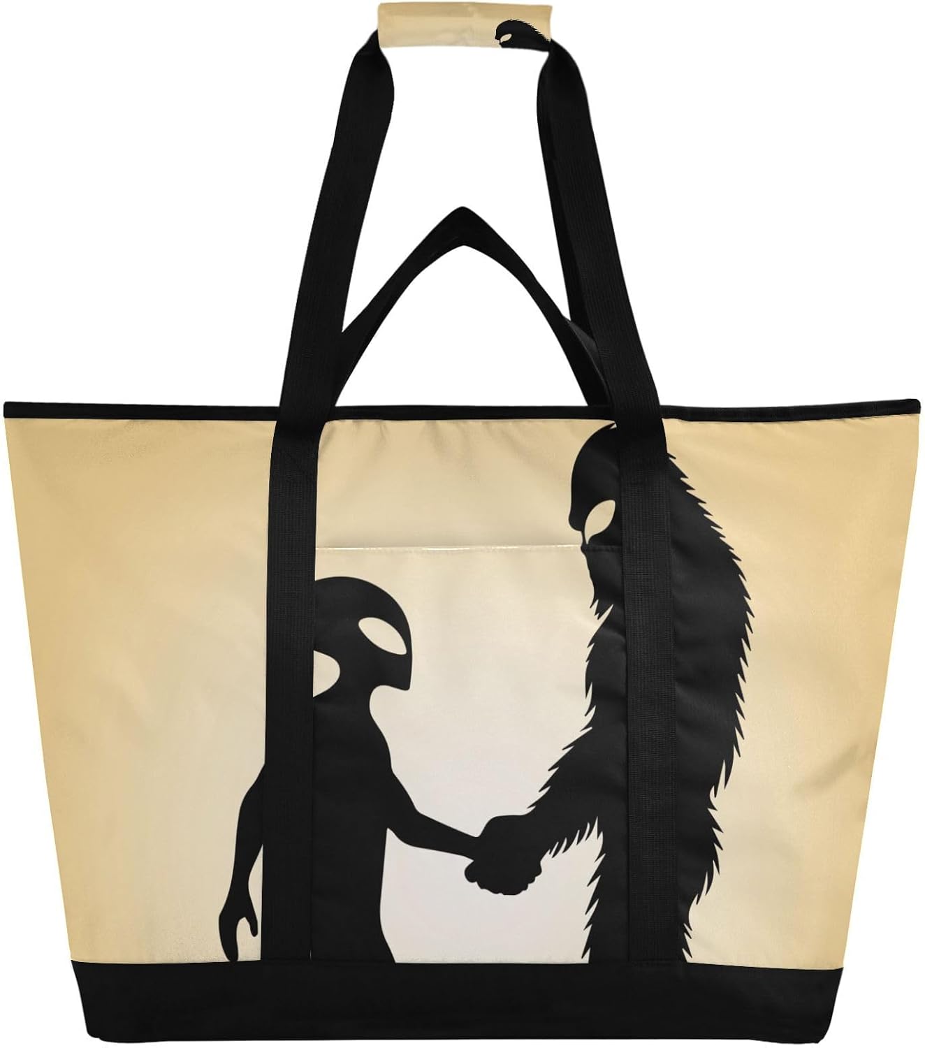 Large Insulated Cooler Bag Sasquatch Hand Alien, Collapsible Soft Cooler Makes a Perfect Insulated Grocery Bag, Food Delivery Bag, Travel Insulated Bag or Beach Cooler Bags