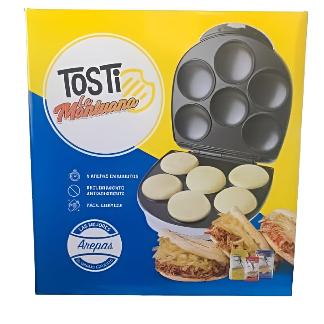 Tosti La Mantuana, Tostiarepas venezolanas, 6 unidades, arepas en pocos minutos