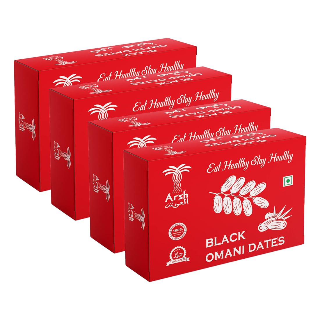 ARSH Black Omani Dates, 500G | Khajoor Dry Fruits | Healthy & Nutritious Snack | Rich In Iron, Fibre, Immunity Booster, Protein & Vitamins | Natural Sweetener (Pack Of 4), Fresh (B0B423W778) Amazon Price History, Amazon Price Tracker