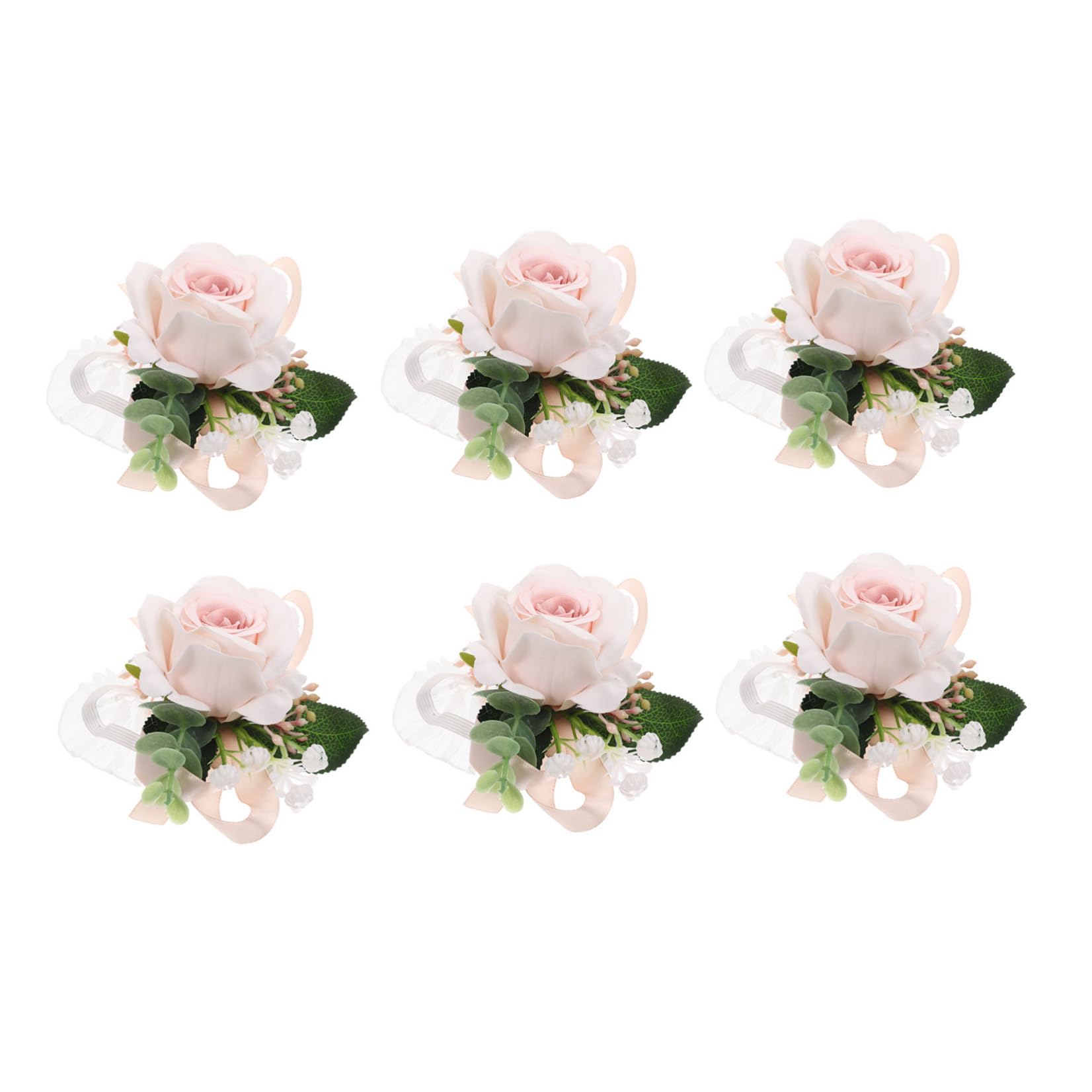 YARNOW Braccialetti da Polso per Matrimonio 6 Pezzi Elegante e Semplice Decorazione Floreale per Sposa Accessorio da Festa Nuziale