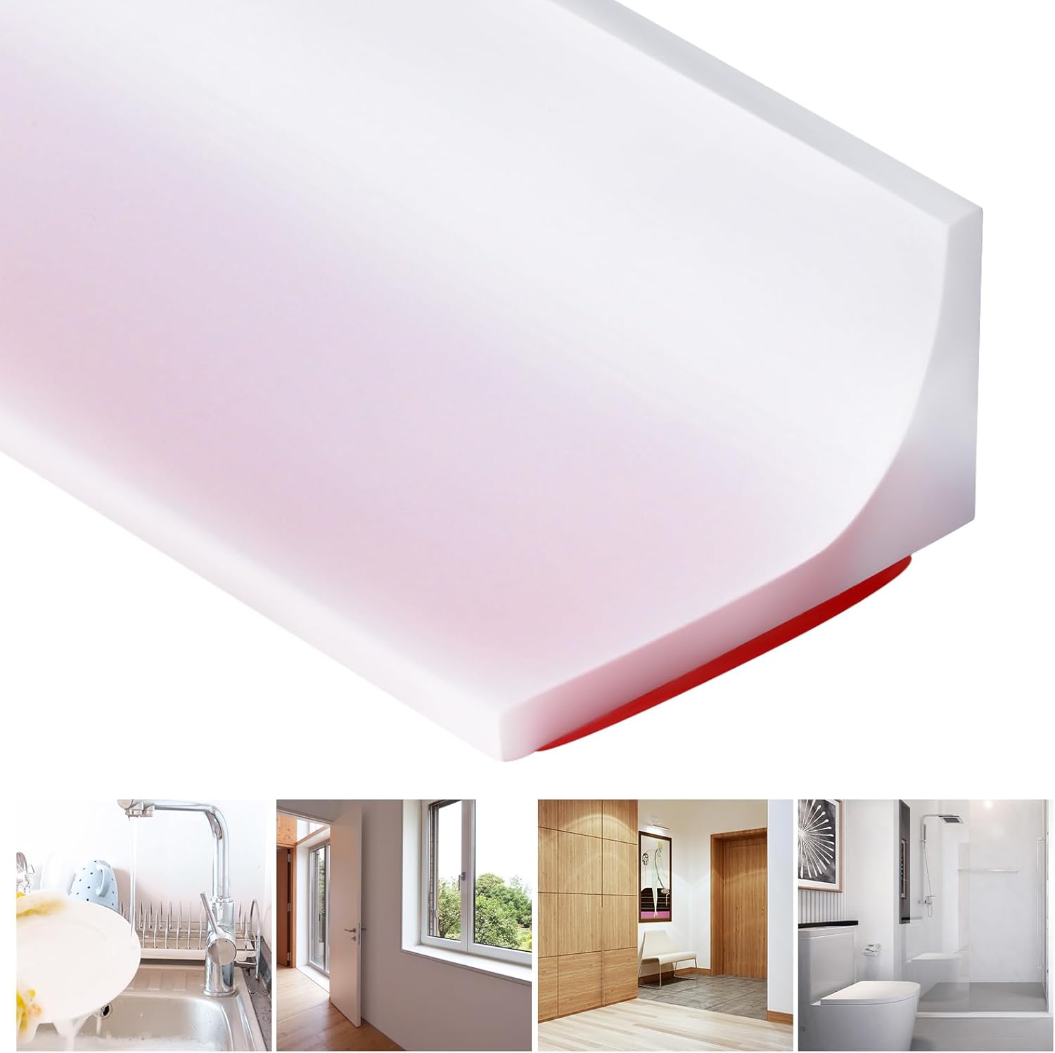 600CM Clear Wet Room Floor Barrier, Silicone Shower Tray Sealing Strip, SelfAdhesive Water