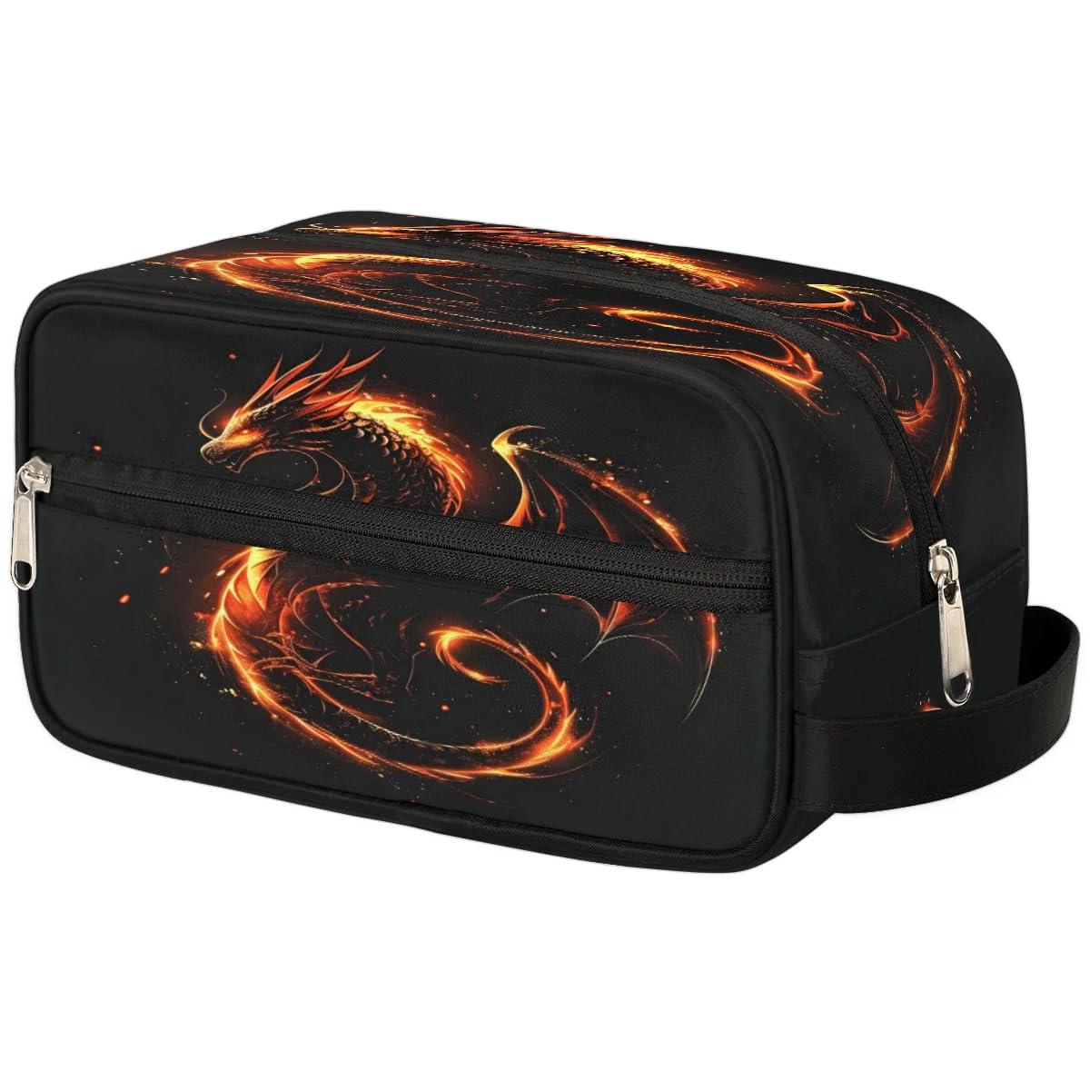 Bardic Fire Dragon Toiletry Bag for Women Men, Travel Toiletry Bag Dopp Kit, Water-resistant Lightweight Shaving Bag for Toiletries Accessories, 10.5 x 4.4 x 5.3In
