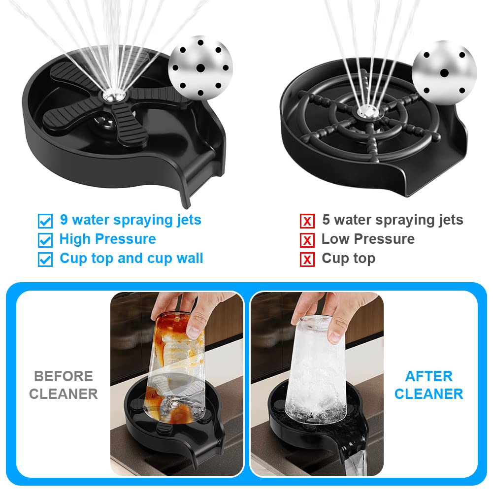 AUAUY Rince Verre Evier, Accessoires pour Evier de Cuisine, Rince Verre Evier, Nettoyeur Verre, D'évier de Cuisine Nettoyage Rapide Rinceur de Pichet pour Évier de Cuisine, KTV, Restaurants, Cafés