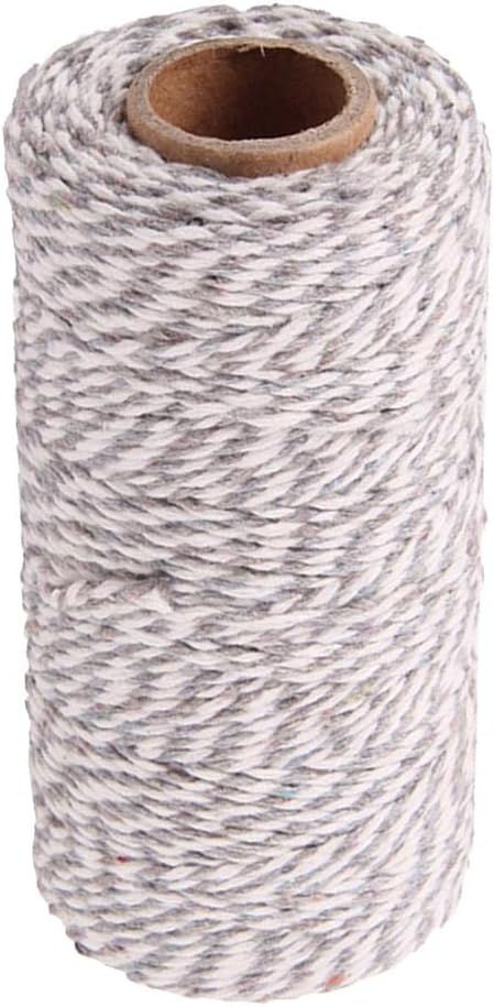 CALANDIS™ 328 Feet (100m) Colored Cotton Twine String Rope Cord for Crafts Gray | Venue Decorations | Wedding Supplies