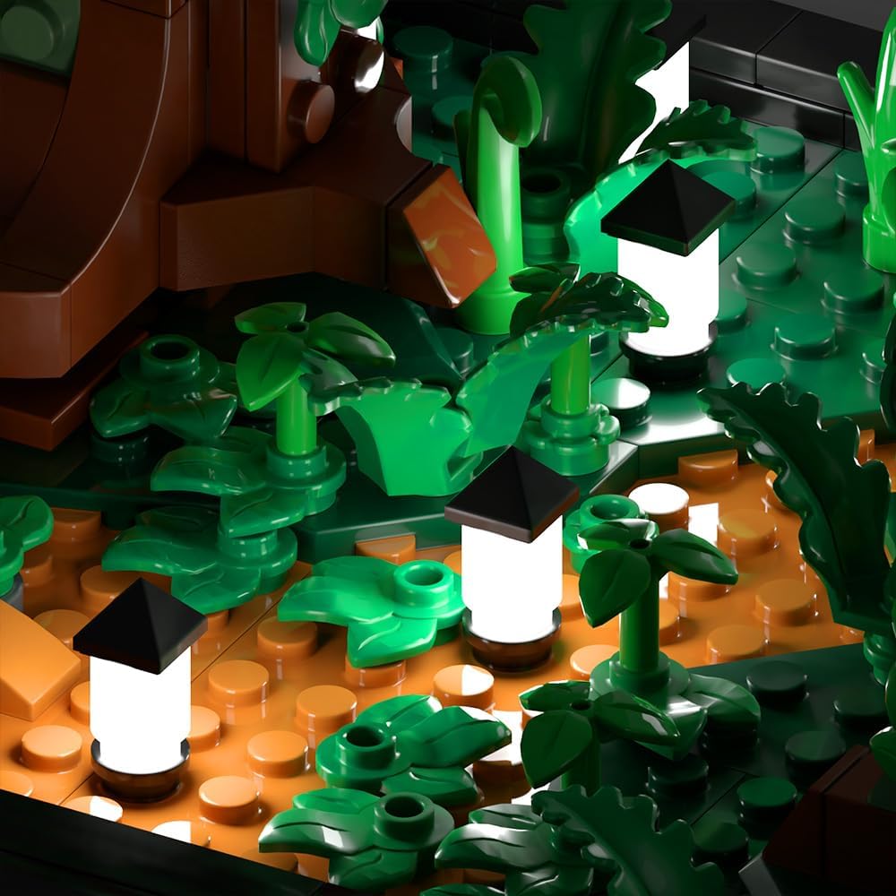 Brick Lawn Lights Sets, 14 Pieces, Brick Grass Lamps,for Lego10315, 75325 led led kit Accessories (White Light)