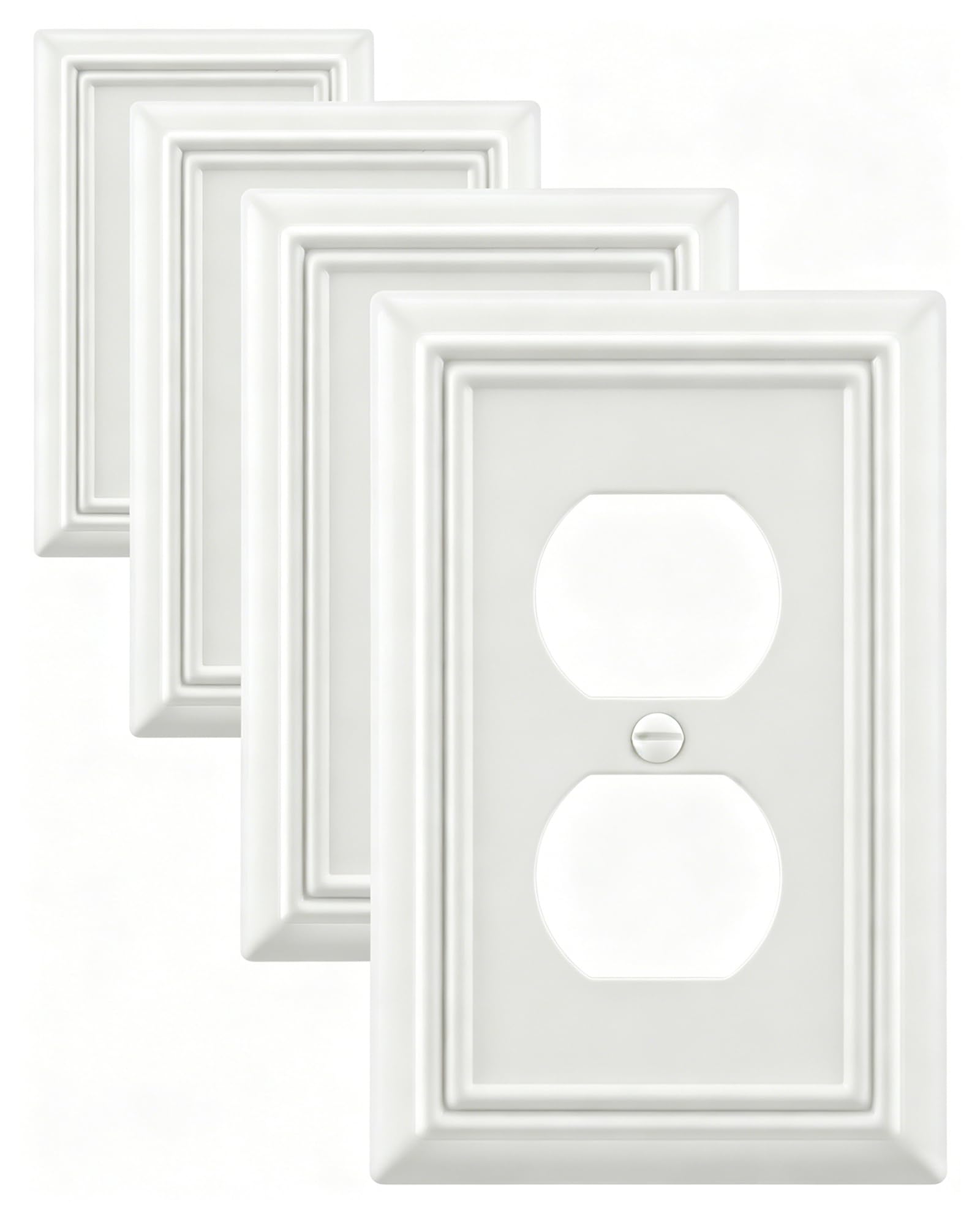 Photo 1 of ZILLSEA 4-Pack Metal Wall Plates, Off White