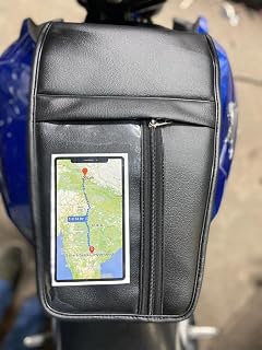 Sahara Seats Leather Pocket Tank Cover | Compatible with Apache RTR 160 4V/180/200 4V Mobile Tank Cover (Black) Price In India