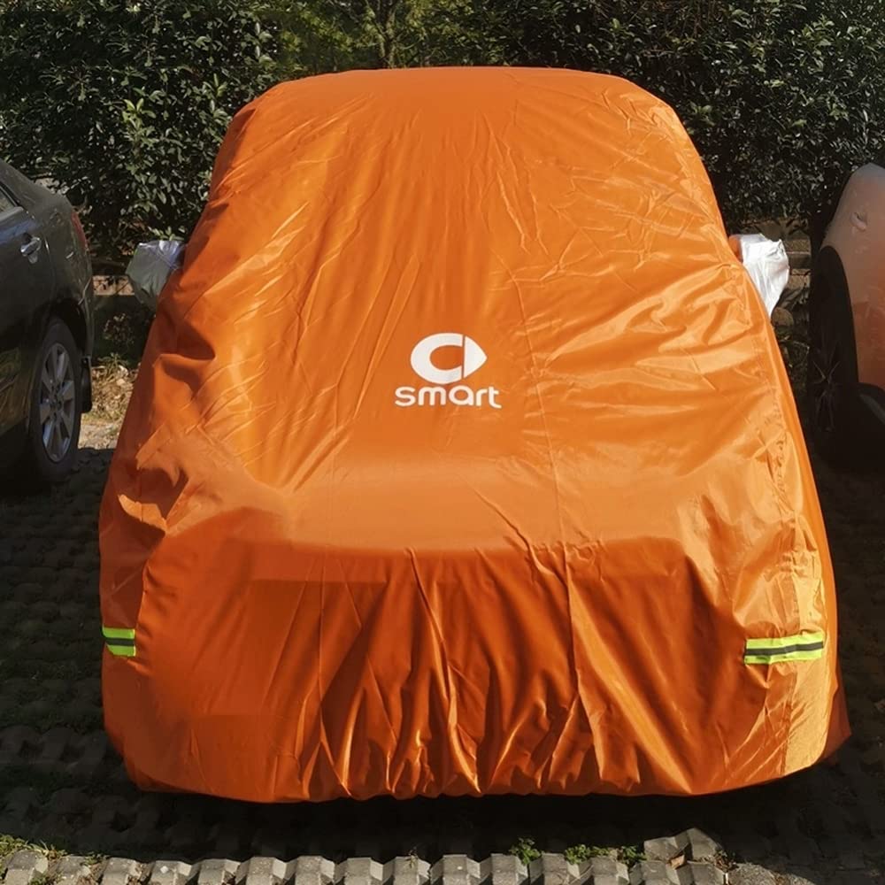 Autoabdeckung Abdeckplane Vollgarage Plane Autoplane FüR Smart Fortwo Wasserdicht SchutzhüLle Abdeckung HüLle Sonnenschutz Staubdicht Orange