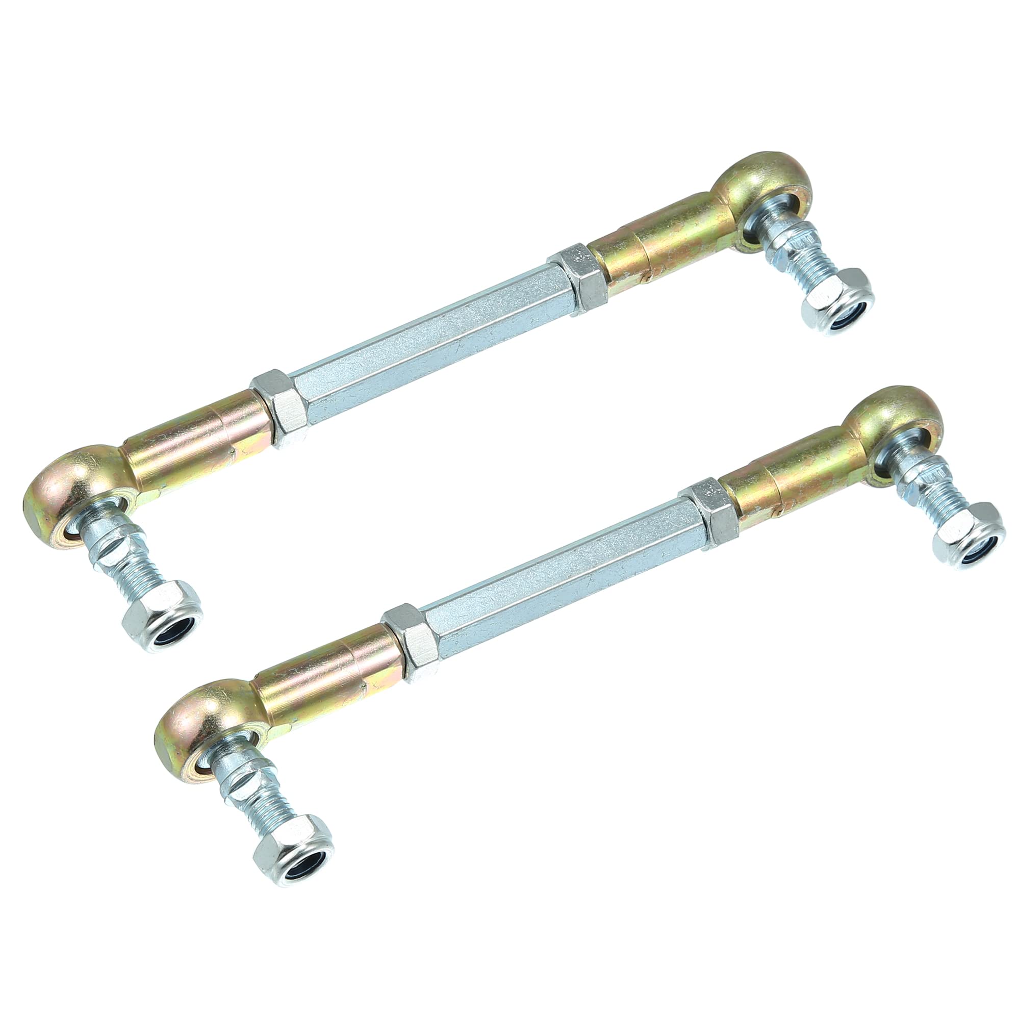 X AUTOHAUX 2Pcs M8 120mm Direction Attache Tige pour ATV 50cc-250cc Quad | Acier Inoxydable, Argent/Bronze, Tige 120mm, Filetage M8x1.25, Dim. Ext.: 48x38 & 47x40mm, Rempl. pièces anc./cass.