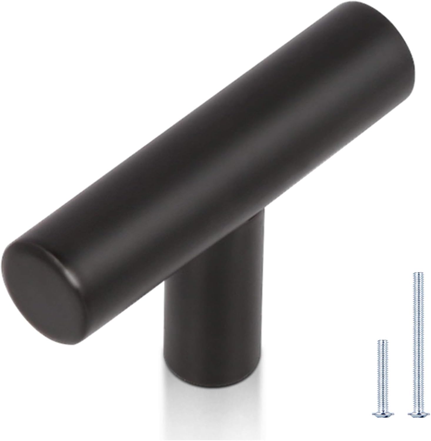 KNOBWELL 5 Pack Black Stainless Steel Drawer Knobs and Pulls, Matte