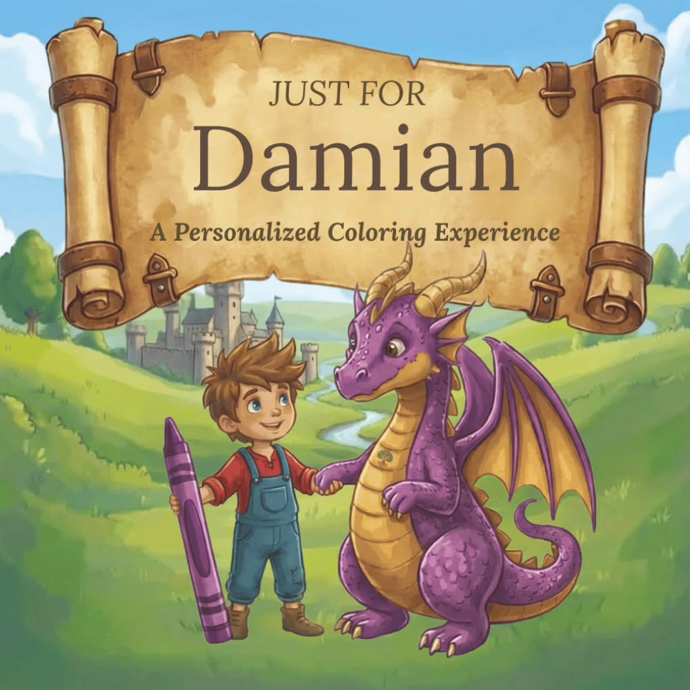 Just for Damian: A Personalized Coloring Experience: 50 total coloring pages | 28 coloring pages featuring Damian's name | 22 coloring pages themed for boys (Personalized Coloring Book Series)