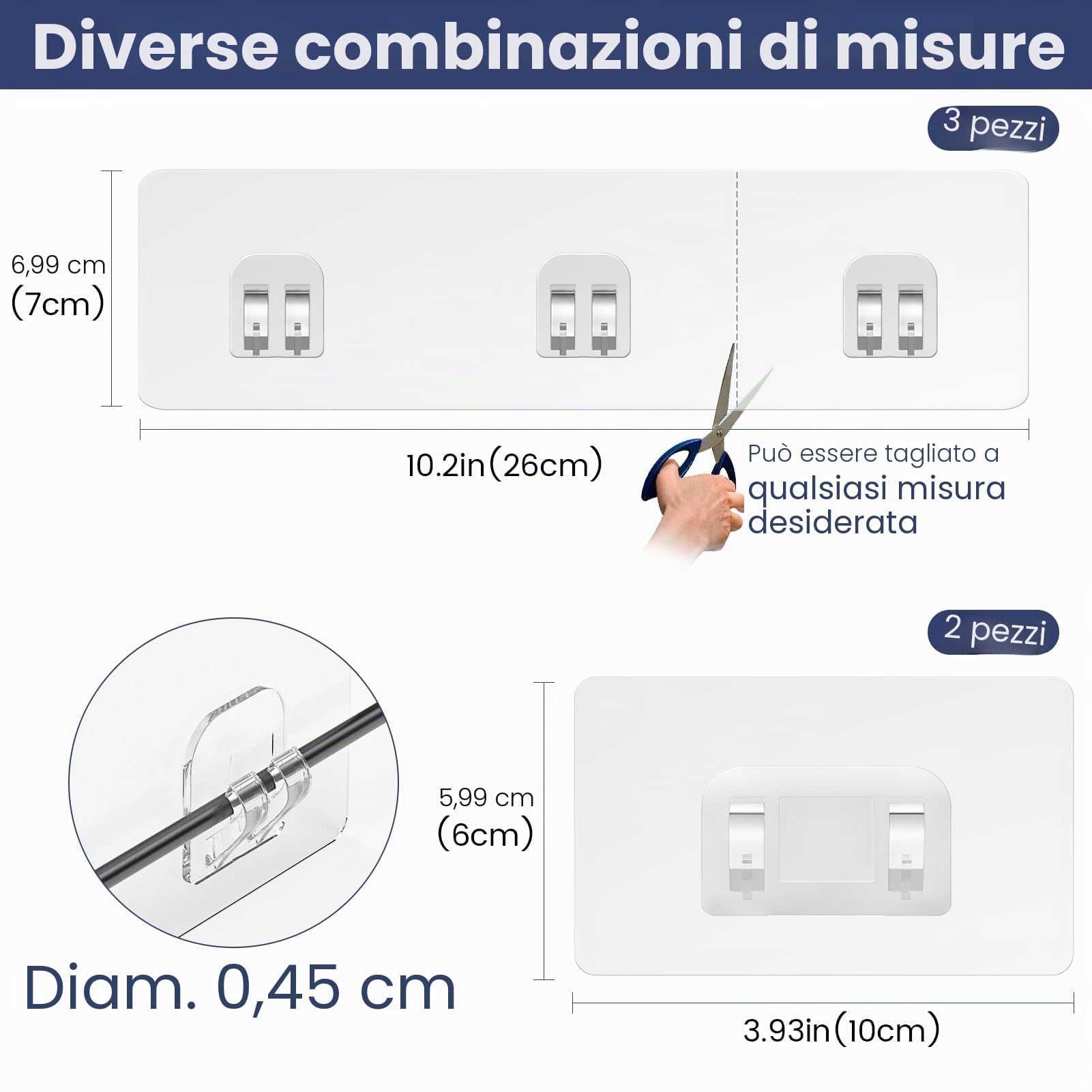 Ganci Adesivi per Mensola da Doccia, 5 Pezzi Sostituzione Dell'adesivo per il Contenitore per Doccia, Shower Caddy Adhesive Replacement (Adatto per appendere linee)