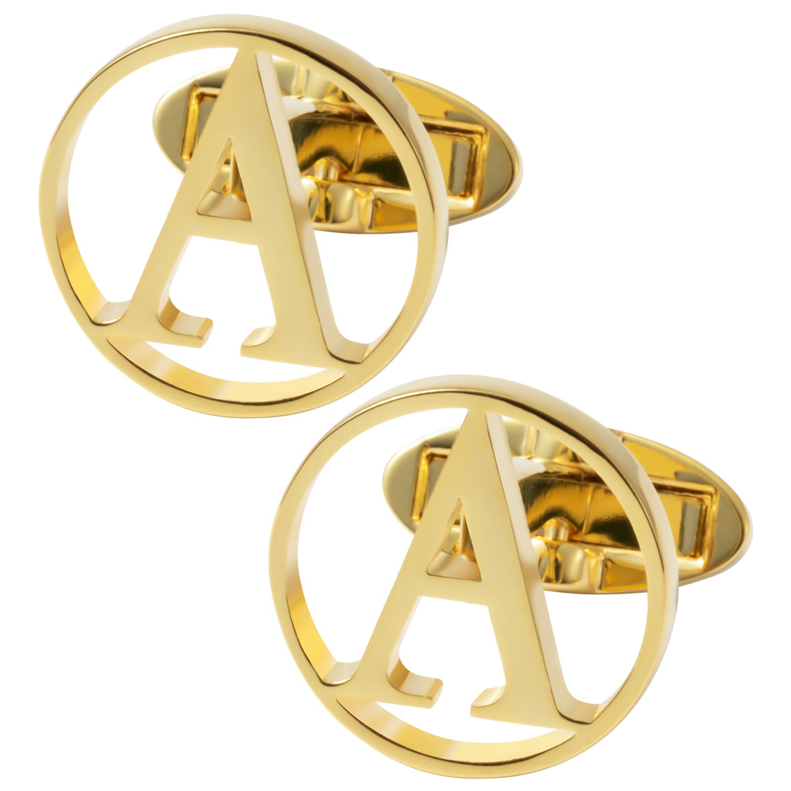 GWDCufflinks for Men Classic Tuxedo Shirt Wedding Cuff Links Personalized Initials A-Z Gift
