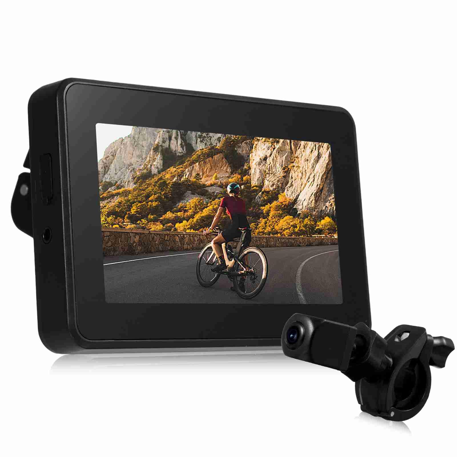 Rowerowa Kamera Tylna, Lusterko Rowerowe 4,3 Cala HD 1080 P, Akumulator 5000 MAh, Lustrzanka Rowerowa do Rowerów, Rowerów Górskich, Szosowych