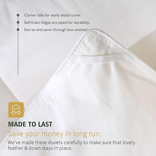 Vista 17 de Edredón de plumas orgánicas tamaño Queen, relleno de edredón para todas las estaciones con funda de algodón 100% orgánico, edredón de cama mediano
