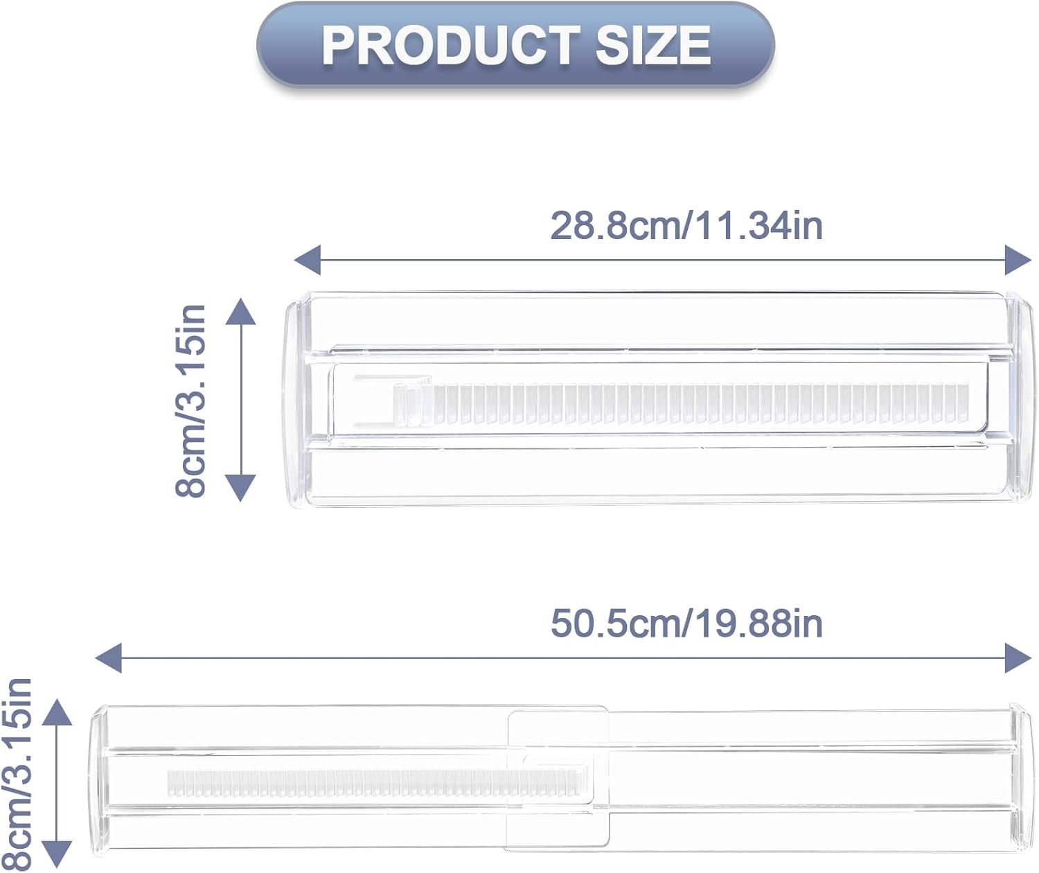 Separadores de Cajones Ajustables Plástico Transparentes Expandibles 27,5-52cm Organizador Armario Cocina