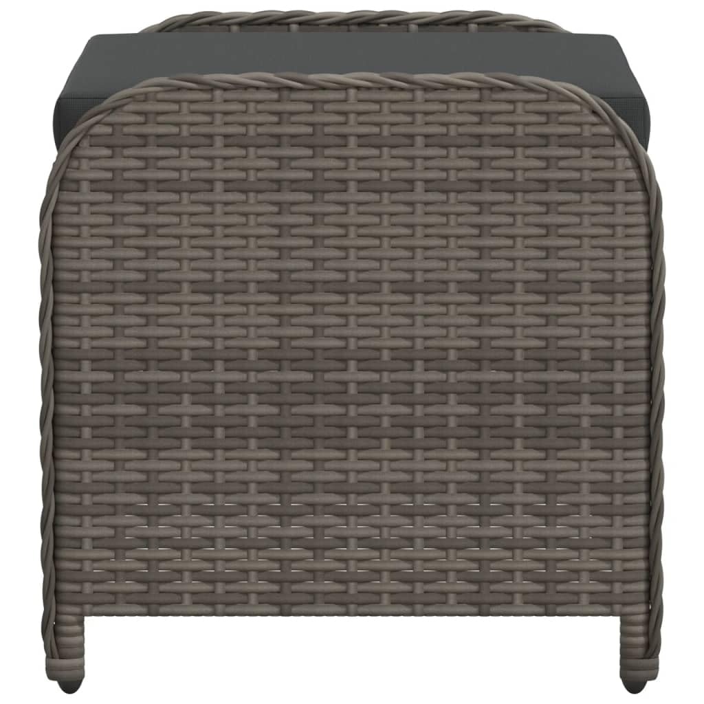 Générique Tabouret de Jardin avec Coussin Gris 58x46x46 cm résine tressée,Meubles,Mobilier de Jardin,Poufs d'extérieur,Gris,6 KG,365734