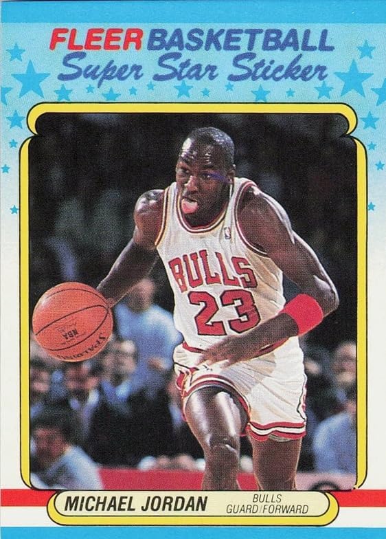 Michael Jordan 1988-89 Fleer Basketball Super Star Sticker Card 7