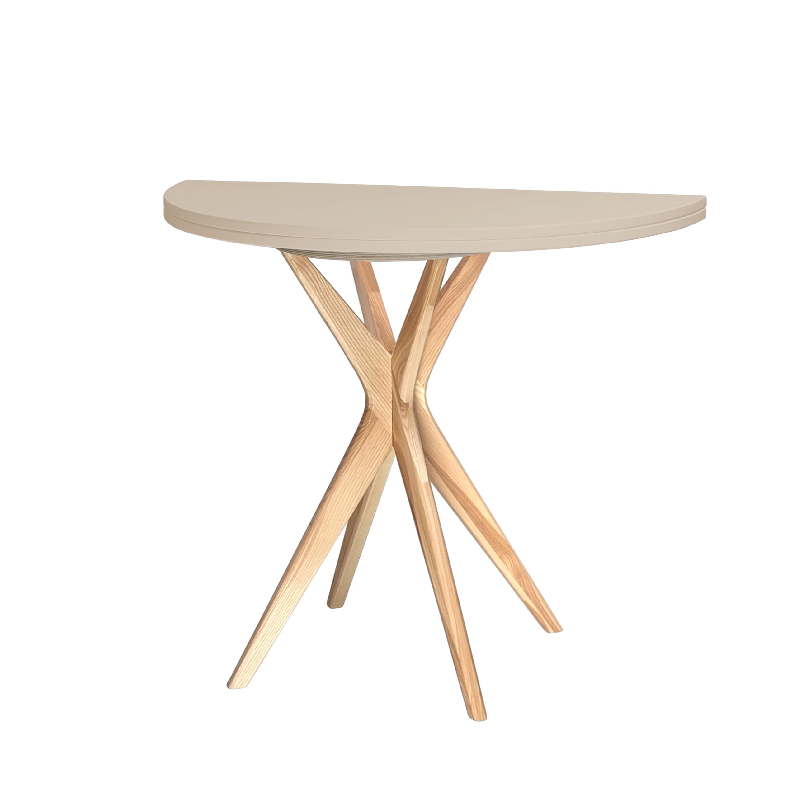 Table ronde extensible Ragaba 100cm beige brun, le design scandinave durable et élégant chez vous