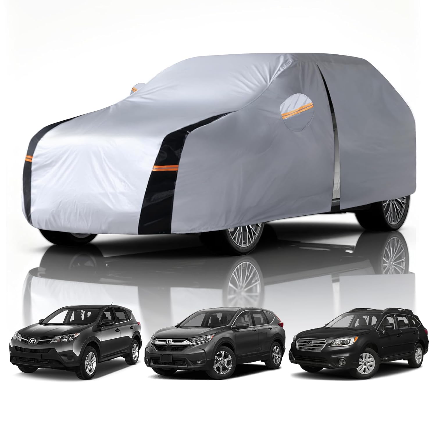 SUV Car Cover Waterproof All Weather 10 Layers Outdoor SUV Covers for Automobiles Custom Fit Toyota RAV4 Honda