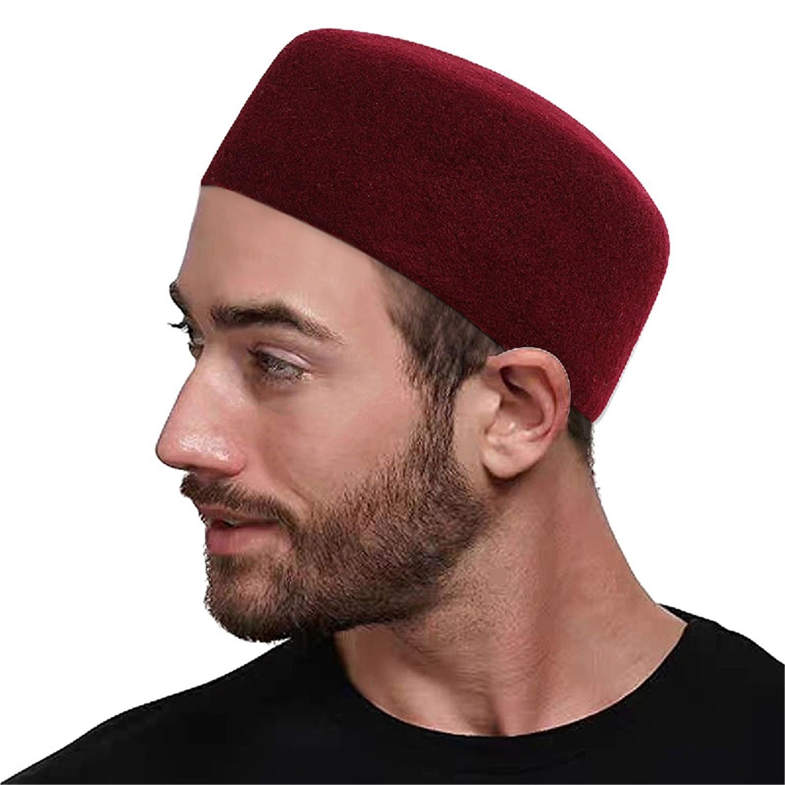 Sombrero de oración para hombre, estilo fedora islámico, 58-60 cm, color negro