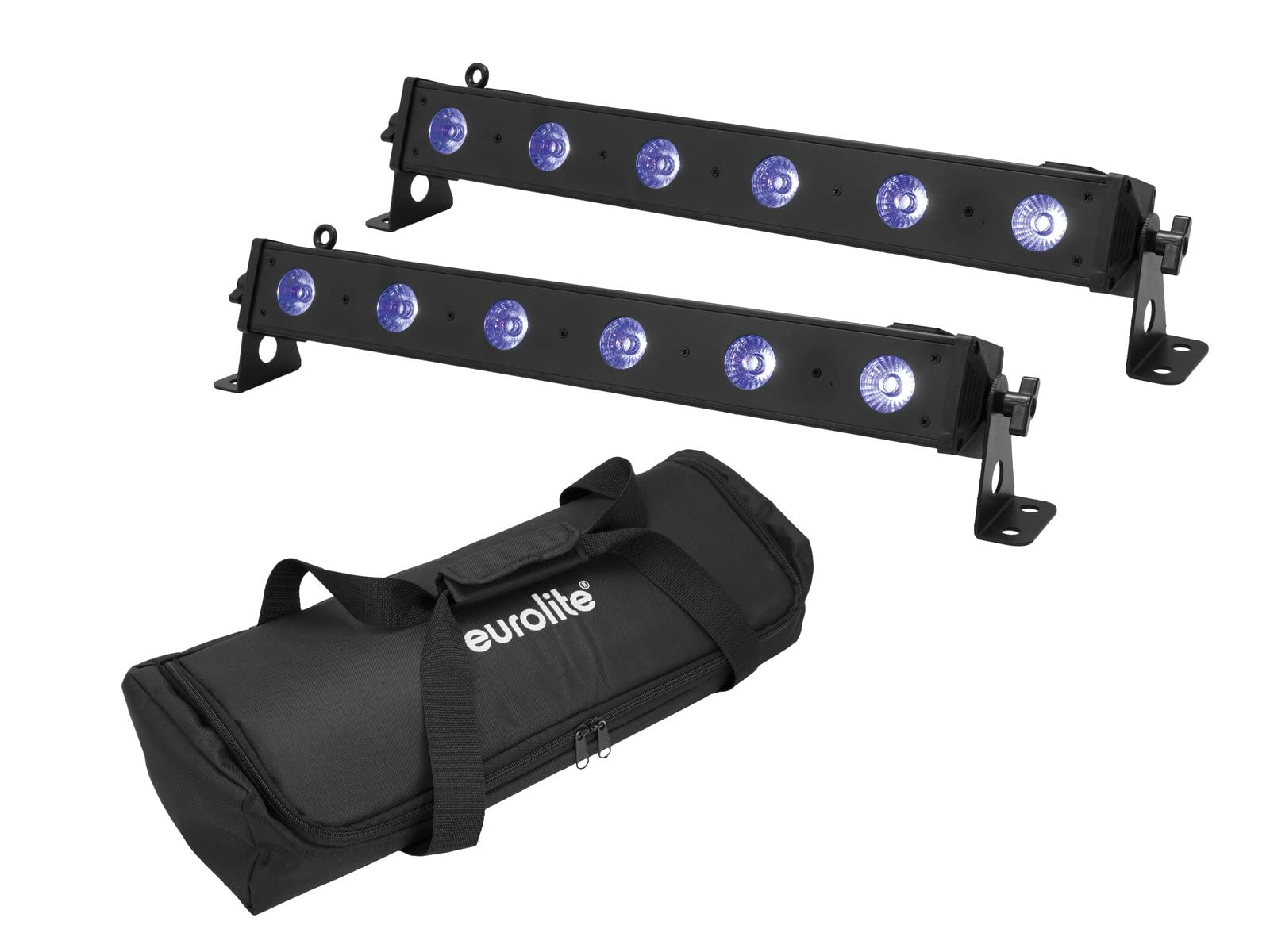 LED Bar-6 QLC RGBUV Eurolite lot de 2 projecteurs et leur sac de transport