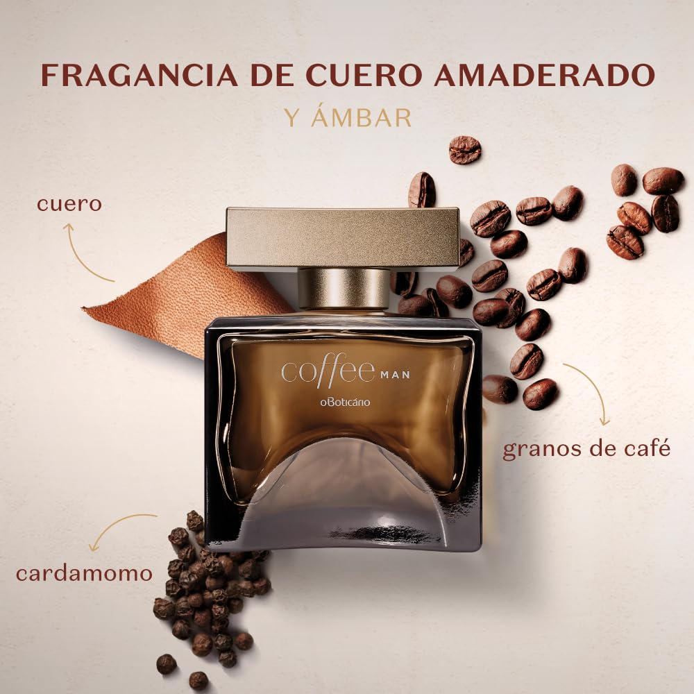 O Boticário Coffee Man Eau de Toilette, 100 ml, Duft Bernstein, Leder, Kaffee, Tabak und Kardamom