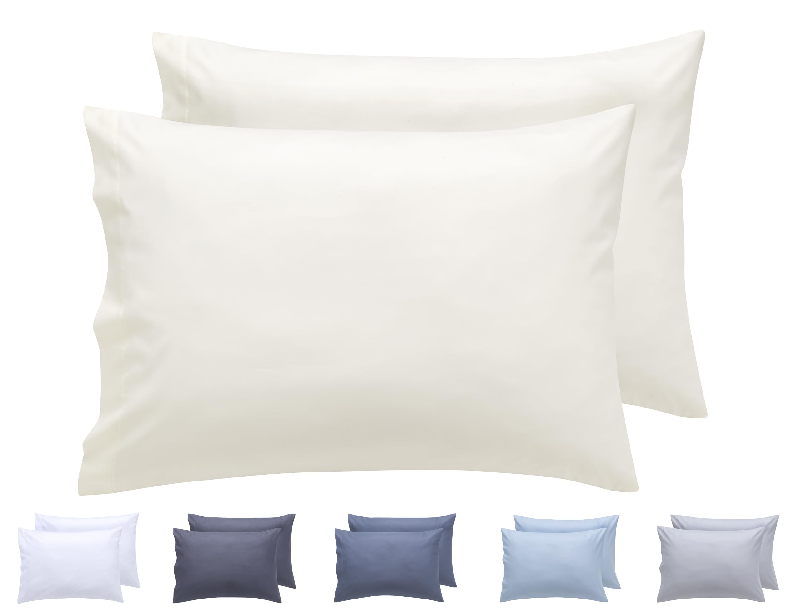 Todocama – Juego de 2 Fundas de Almohada, Microfibra Extra Suave, hipoalergénicas. Juego de 2-50x70 cm Beige