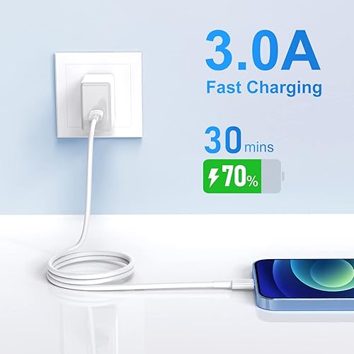 Miniatura 3 de HFHSCN Cable USB C a Lightning real de 20 W para iPhone, cable de carga rápida de 3 pies, certificado Mfi, cable de carga rápida USB-C para iPhone