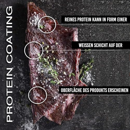 The Meat Makers Original Beef Jerky Steak (200g) - Getrocknetes Rindersteak Proteinreiches Rindfleisch Dörrfleisch Trockenfleisch Für Menschen Trocken Fleisch Beef Jerky Snack.