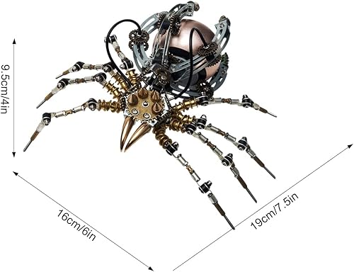 Miniatura 7 de Rompecabezas de metal 3D, kit de modelo de araña mecánica con altavoz, 512 piezas de altavoz de araña 3D, paquete de ensamblaje de juguetes de