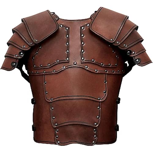 Medieval Chest Armor Viking Leather Breastplate Knight Adjustable Armor for LARP Halloween Cosplay Party