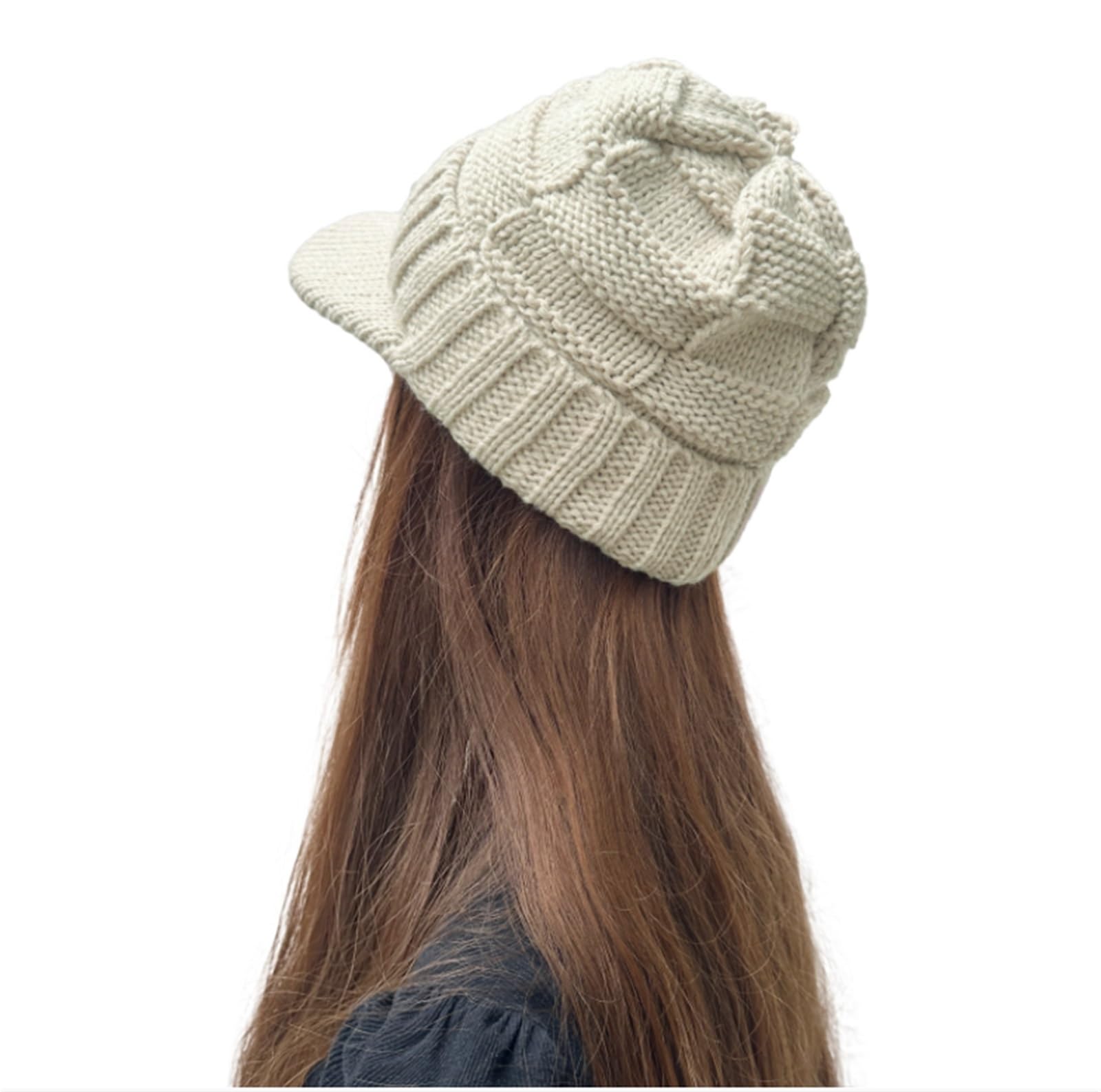 Invierno Calor Suave Gorros Gorro De Punto Holgado, Suave, Cálido, Unisex, Otoño E Invierno, Con Ala Visera Gorro Cálido para Correr