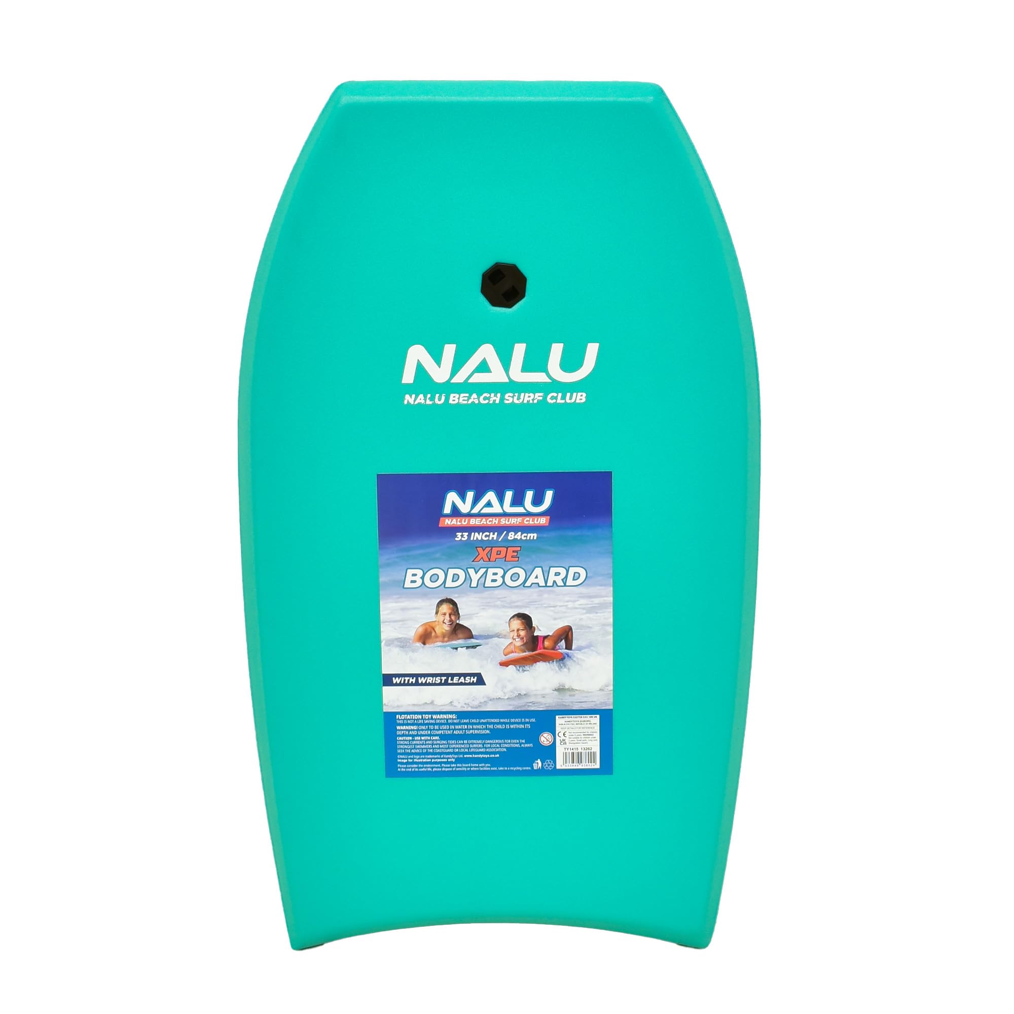 Nalu Bodyboard Cross Bodyboard en polystyrène expansé avec laisse et bouchon Bleu sarcelle 104,1 cm