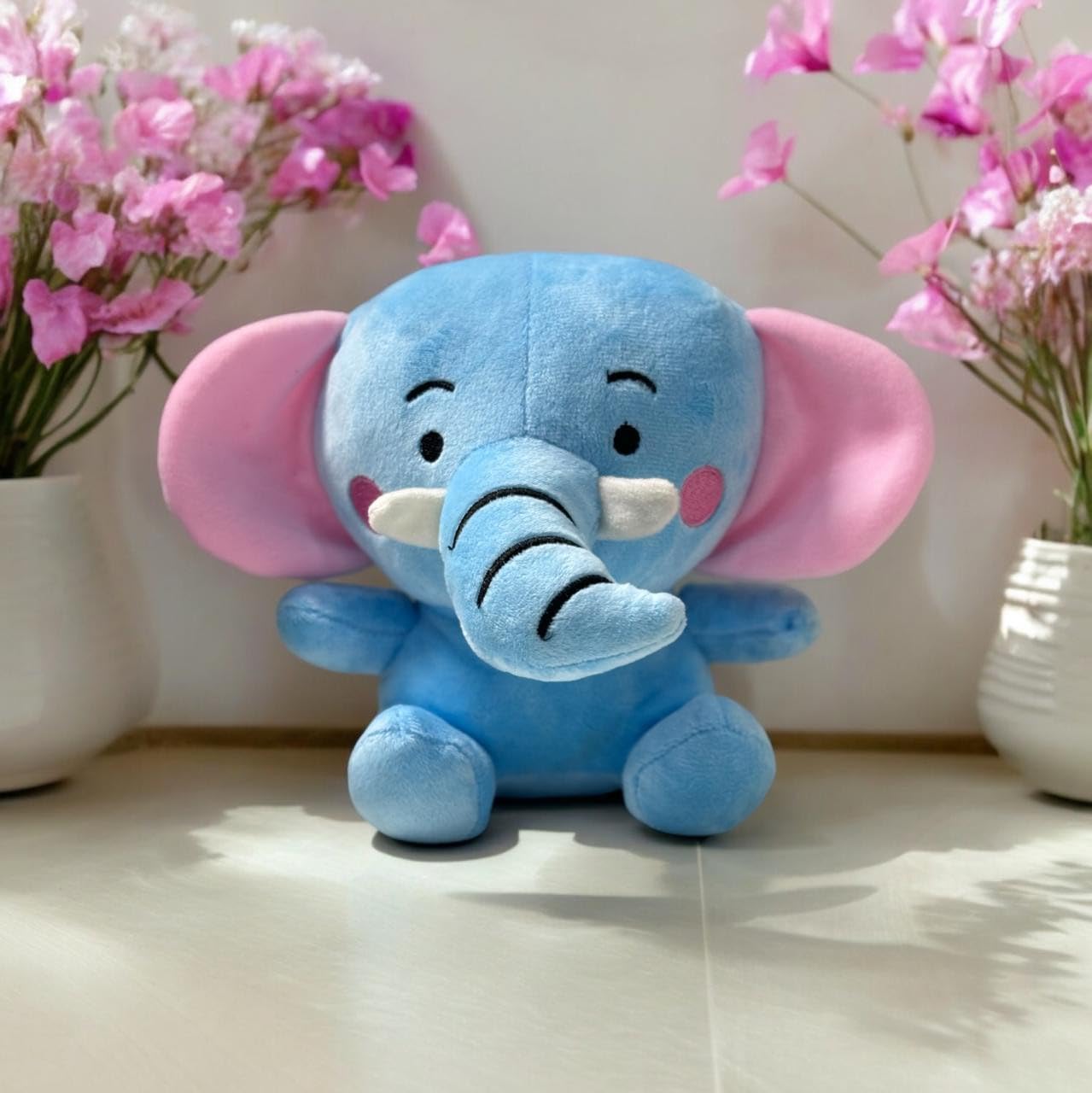 AAYU Cute & Soft Baby Elephant Plush Toy | Stuffed Cute Elephant for Kids, Blue(20CM)(Actual Color May Have Differ)