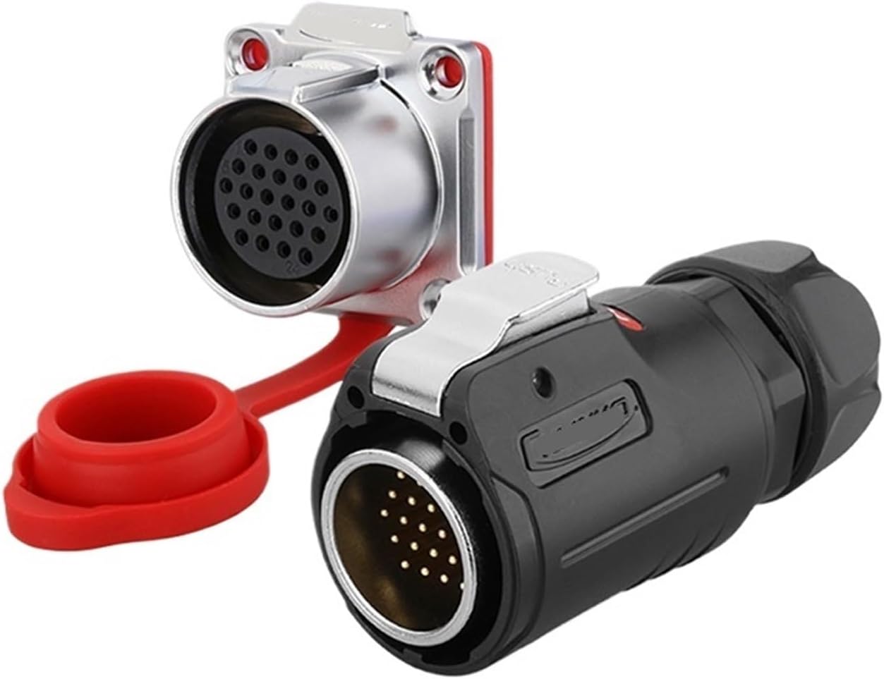 LP-24 Signal Connector 24 core Multi-PIN Industrial Waterproof Aviation Plug Socket Multi-core Aviation Plug(Flange Formal wear)