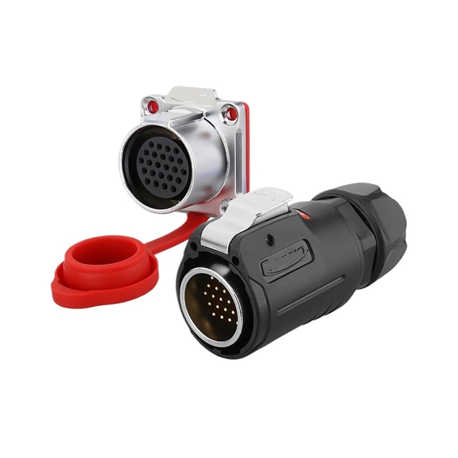 QAZXSEMUI LP-24 Signal Connector 24 core Multi-PIN Industrial Waterproof Aviation Plug Socket Multi-core(Flange formal wear)