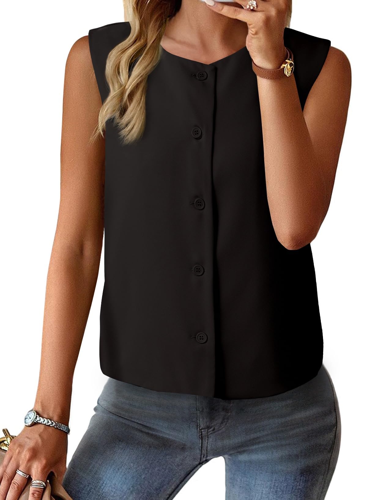 EVALESS Vest for Women 2025 Button Down Sleeveless Blazer Suit Vest Cropped Waistcoat Spring Summer Casual Outfits