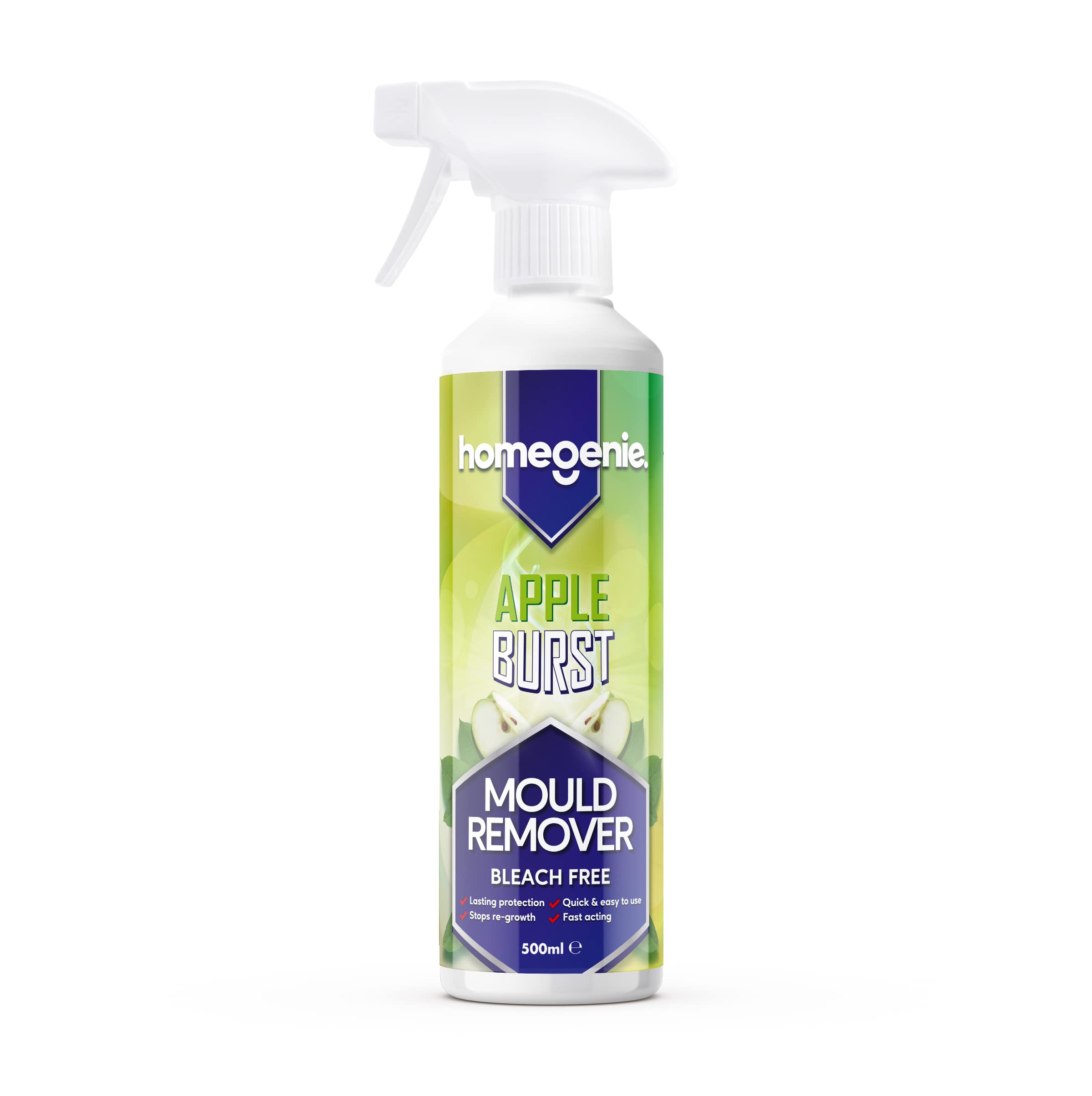 HomeGenie - Mould & Mildew Stain Remover Spray - Apple Burst Fragrance - Powerful Bleach Free Formula - 500ml