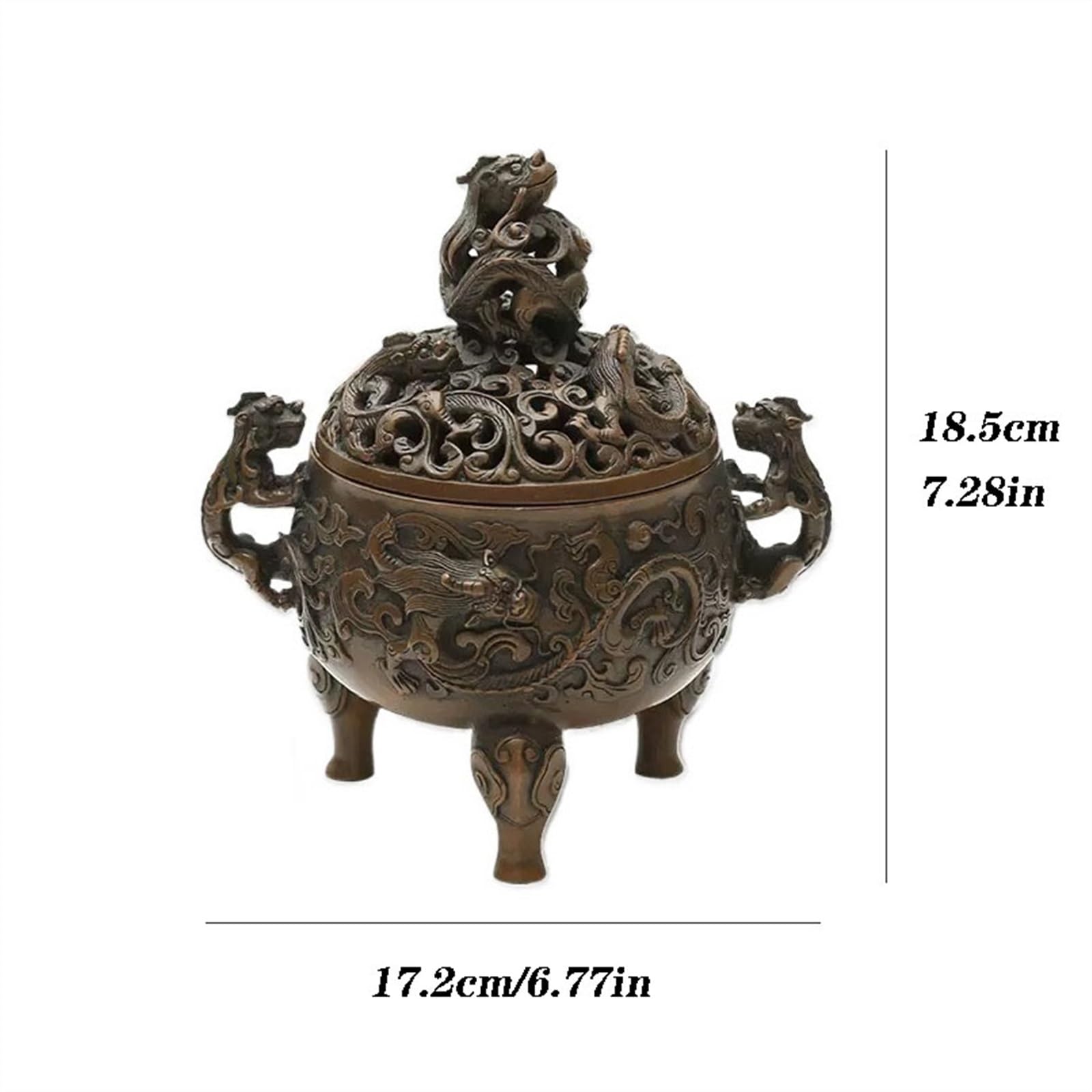 porta bastoncini d'insetti Squisito bruciatore di incenso for la casa Portaincenso in rame di fascia alta, a forma di bestia retrò che attira ricchezza