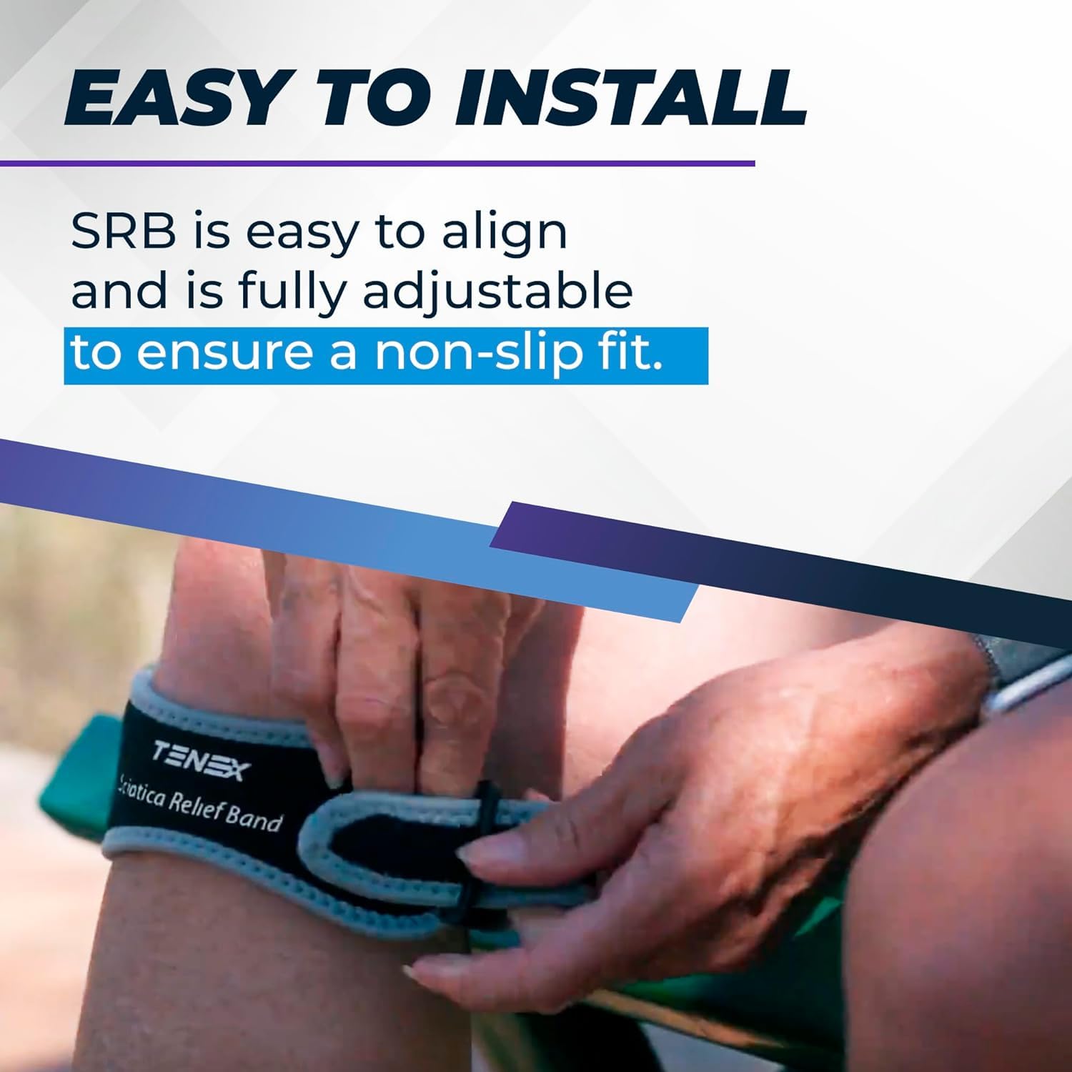 Tenex Sciatica Relief Brace, Non-Slip, Single Band for Sciatic Nerve Pain Rel...