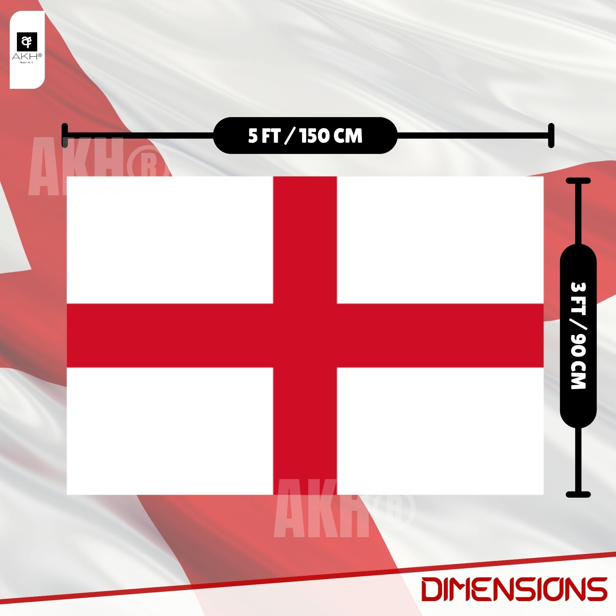 AKH® England Flag Cape for Adults, Multicolor - Image 2