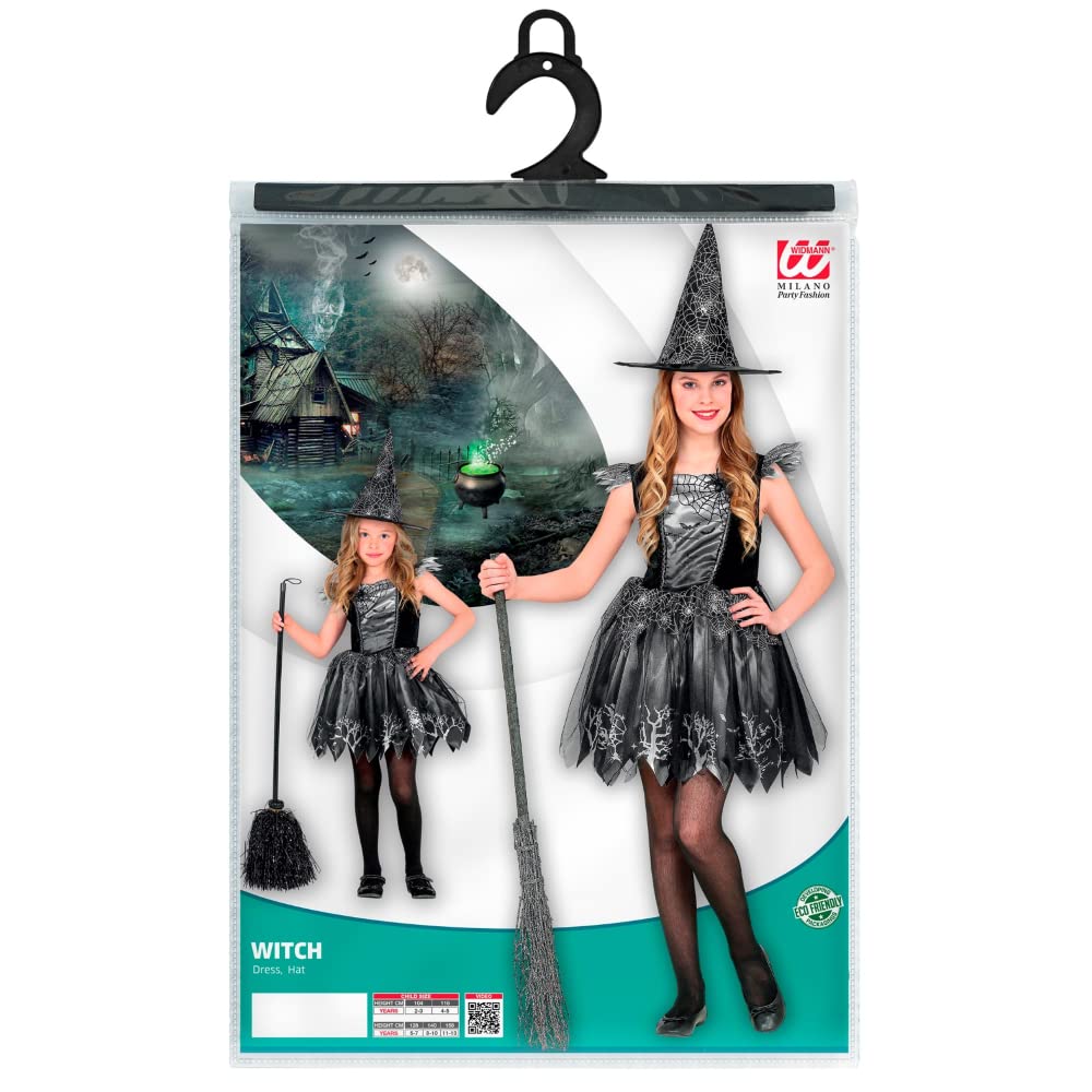CARTOON Costume di carnevale + accessori, Strega, Witch, scopa, cappello, vestito, travestimento, per bambini, halloween, feste a tema
